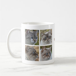 Cute Pet Cat Custom 8 Photo Collage Coffee Mug Kaffemugg