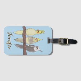 Cute Pet Cockatiels Flock on Perch Bird Lover Bagagebricka