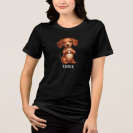 Cute Pet Dachshund Skapande Heart Tassar T Shirt
