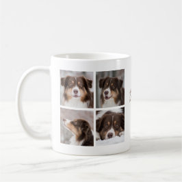 Cute Pet Dog Custom 8 Photo Collage Kaffemugg