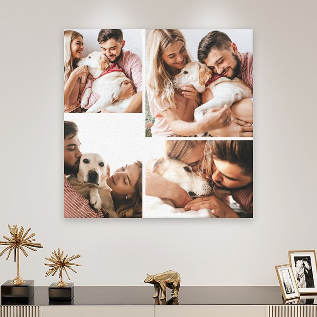 Cute Pet Dog Family Photo Collage Canvastryck (Skapare uppladdad)