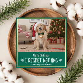 Cute Pet Dog Photo Funny Christmas Greeting Julkort