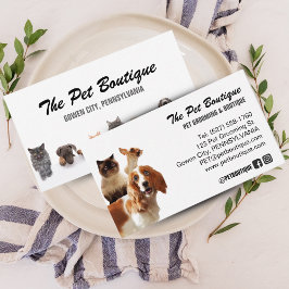 Cute Pet Grooming & Sitter Script Stil Visitkort