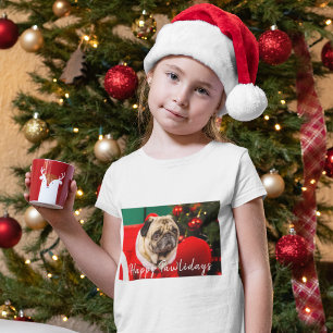 Cute Pet Hund älskare Photo jul Lycklig Pawlidays T Shirt
