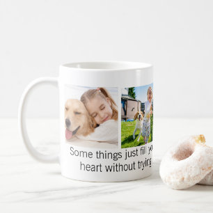 Cute Pet-Hund Anpassningsbar 4 Fotokollage Kaffemugg