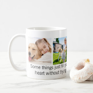 Cute Pet-Hund Anpassningsbar 4 Fotokollage Kaffemugg