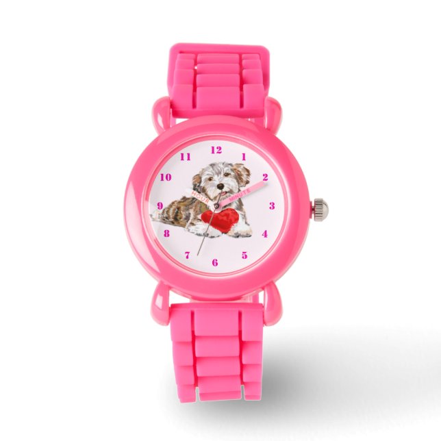 Cute Pet Hund med Heart Gift Watch Armbandsur (Framsida)