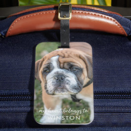 Cute Pet Hund Photo Personlig Bagagebricka
