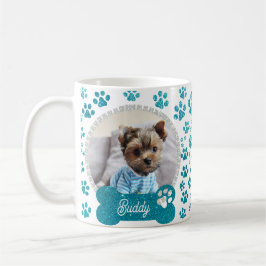 Cute Pet Hund Photo Ram glitter & Tassar Mönster Kaffemugg