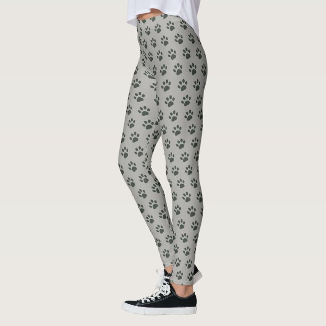 Cute Pet Hund Tassar grått Leggings (Vänster)