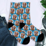 Cute Pet Hund Teal Blue Photo Strumpor<br><div class="desc">Överraska hund älskare om det är en födelsedag,  Mors dag eller jul med den här toppen söta foto över trycksockorna.De blir en favorit av alla hundälskare. COPYRIGHT © 2020 Judy Burrows,  Black Hund Art - Med alla Höger reserverade</div>