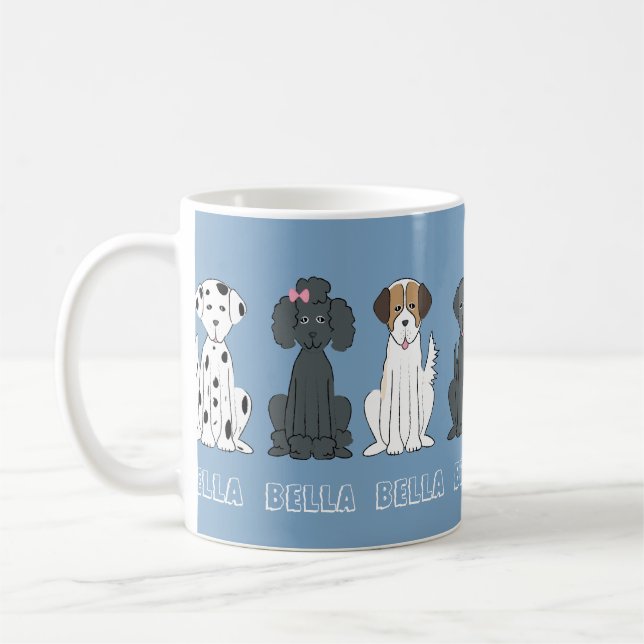 Cute Pet Hund Whimsical Modern Simple Stil Kaffemugg (Vänster)