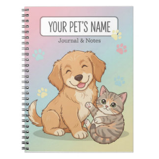 Cute Pet Notebook – Customizable Dog & Cat Journal Anteckningsbok