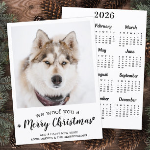 Cute Pet Photo 2025 Calendar Hund God jul Julkort