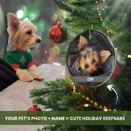 Cute Pet Photo Hund eller Cat Pets Namn Julgransprydnad Keramik