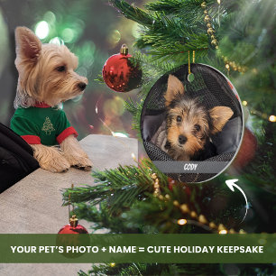 Cute Pet Photo Hund eller Cat Pets Namn Julgransprydnad Keramik