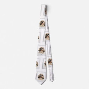 Cute Pet Photo Mönster Shih Tzu Hund Anpassningsba Slips