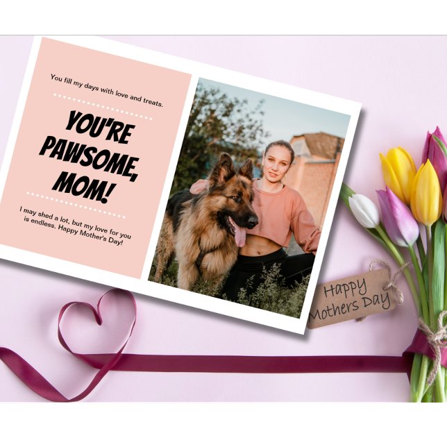 Cute Pet Photo mors dag Hund Julkort (Skapare uppladdad)