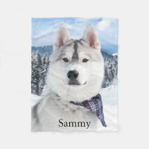 Cute Pet Photo Namn Fleece Blanket
