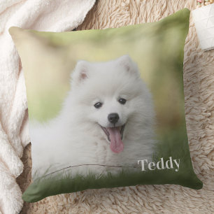 Cute Pet Photo Personlig Namn Hund älskare Kudde