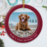 Cute Pet Photo Quarantine Red-år i recension Julgransprydnad Keramik<br><div class="desc">Pawsivt bästa år någonsin! Enligt hundar! Dekorera träd eller skicka en speciell gåva med den här toppen anpassningsbarna för söta personliger som husdjur till fotojultomdekoration. Denna roliga pandemiska karantänprydnad vid hund kommer att vara en favorit bland alla hundälskare. Lägg till din hund foto och anpassa dig med namn och år....</div>
