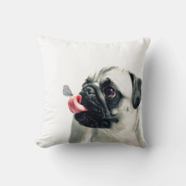 Cute Pet PUG White - personalize it Kudde