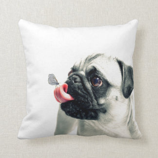 Cute Pet PUG White - personalize it Kudde