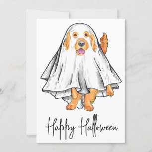Cute Pet Puppy Hund Ghost Happy halloween Julkort