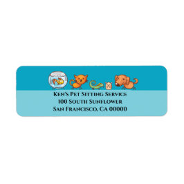 Cute Pet Sitta Animal Care Hund Walking Returadress Etikett