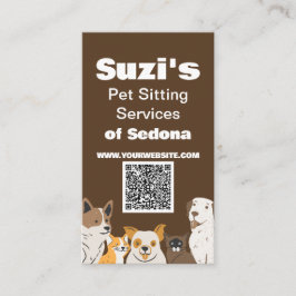 Cute Pet Sitta Hund Cat QR-kod Visitkort