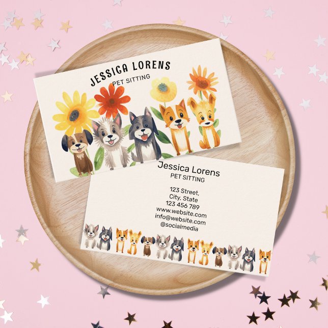 Cute Pet Sitta, Lycklig Cat Sitta, veterinär Visitkort (Skapare uppladdad)