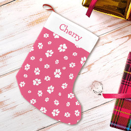Cute Pet Tass avtryck Mönster Rosa Monogram Namn Liten Julstrumpa