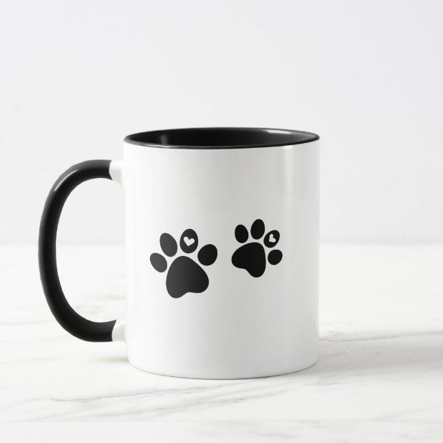 Cute Pet Tass Graphic Mugg; Novelty Cat, Hundälska Mugg (Vänster)