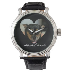 Cute Pet Watch Anpassningsbar Photo & Namn Wrist Armbandsur