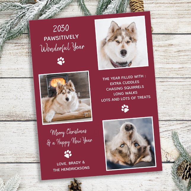 Cute Pet Year in Review Anpassningsbar Hund Photo  Helg Vykort (Skapare uppladdad)