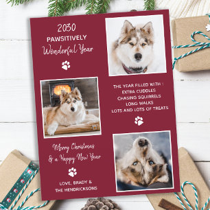 Cute Pet Year in Review Anpassningsbar Hund Photo Vykort