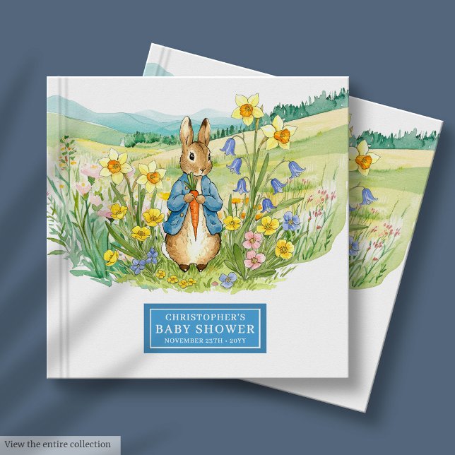Cute Peter Rabbit Baby Shower Guest Bok (Cute Peter Rabbit Baby Shower Guest Book)
