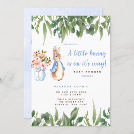 Cute Peter Rabbit Baby Shower Inbjudningar
