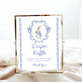 Cute Peter Rabbit Baby Shower Raffle Poster