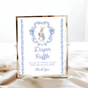 Cute Peter Rabbit Baby Shower Raffle Poster