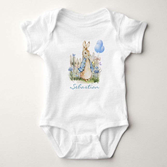 Cute Peter Rabbit Bunny Boy Namn T Shirt (Framsida)
