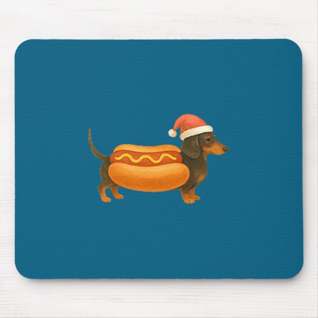 Cute Petite Christmas Funny Hot Dog Dachshund Prem Musmatta (Framsidan)