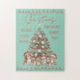 Cute Pets Watercolour Family Christmas Puzzle Pussel