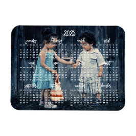 Cute Photo 2025 Magnetic Calendar 3 x4 Magnet
