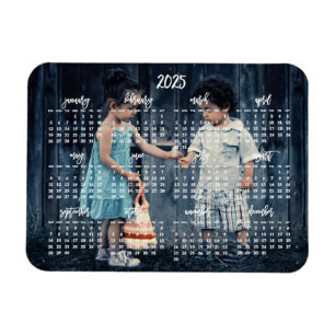 Cute Photo 2025 Magnetic Calendar 3 x4 Magnet