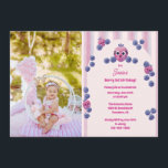 Cute Photo Berry First Birthday Kids Party Inbjudningar<br><div class="desc">Berry söt inbjudan till en första födelsedagsfest med handdragna bär och en strimlad bakgrund.</div>