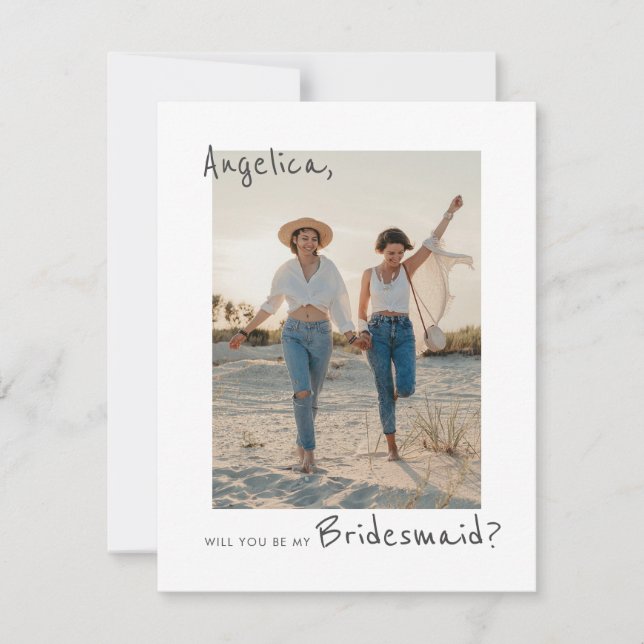 Cute Photo Bridesmaid Frieri kortmall (Framsida)