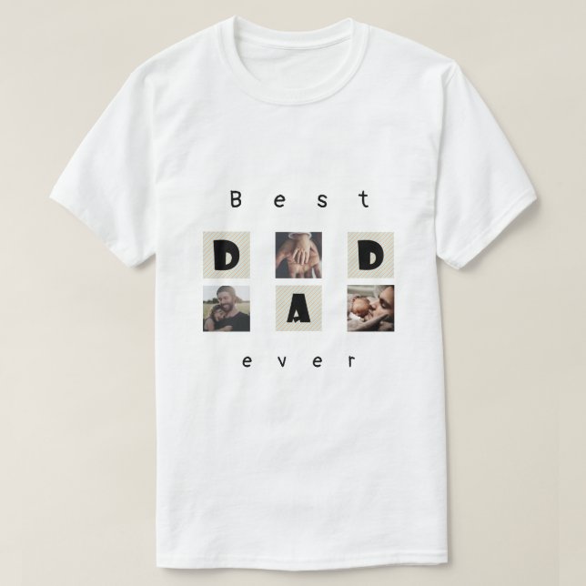  CUTE Photo Collage- Lycklig Fars dag T-Shirt (Design framsida)