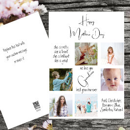 Cute Photo Collage Vi Kärlek You Grandma Mors dag Julkort