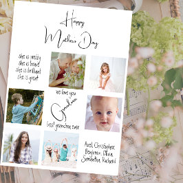 Cute Photo Collage Vi Kärlek You Grandma Mors dag Julkort